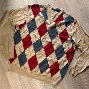 Grant Thomas Italian Merino Wool Argyle Sweater